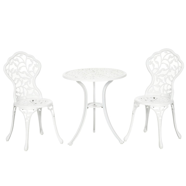 3 Stuks Aluminium Bistrostel Tuinmeubels Eettafel Stoele Antieke Buitenshuise Sitplek Patio Sitter Wit