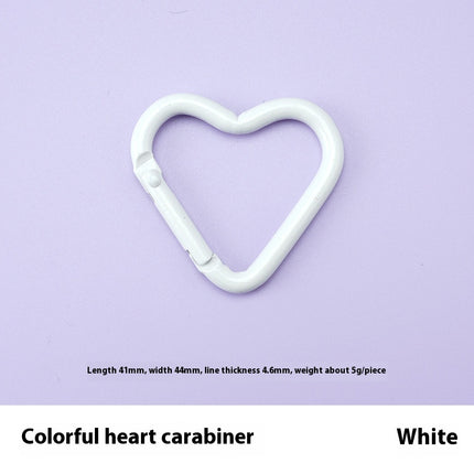 Love Heart Climbing Button Carabiner Heart-shaped Aluminum Alloy DIY Water Bottle Buckle Keychain Accessories
