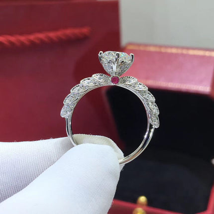 Platinum Plated Moissanite Goddess Of Fortune Ring