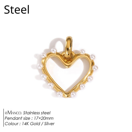 Stainless Steel Necklace Ring Earrings And Pendant With Full Hearts And Diamonds