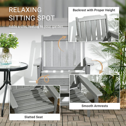 Weerbestehandige Stoel vir Stoepe, HDPE Stoepe-Eetkamerstoel, Swaardiens Houtagtige Buitemeubels vir Tuin, Agterplaas, Dek, Stoep, Gras, Grys