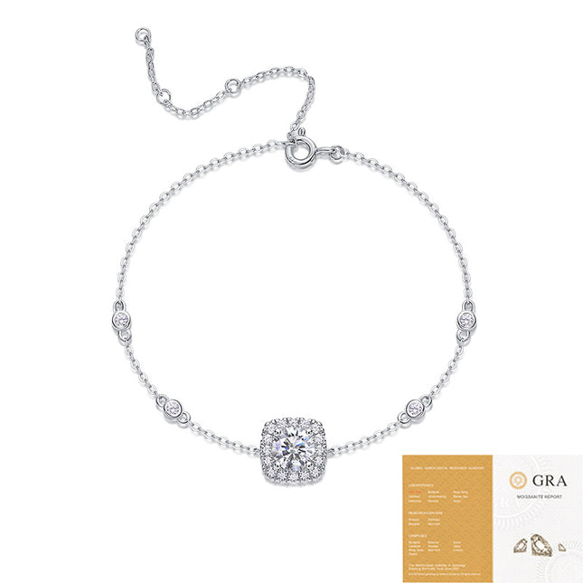 Stylvolle S925 Silwer Vyfblom Ligte-Luukse Moissanite Armband