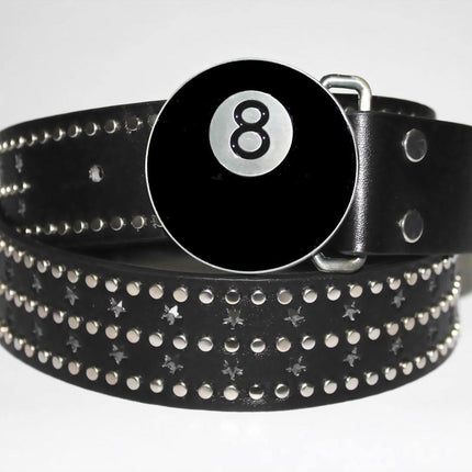Men's Belt New Black 8 Graffiti Riveted Pant Strap