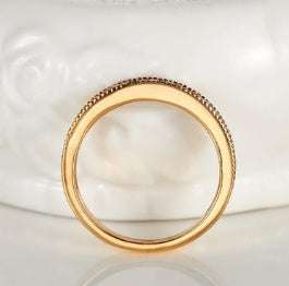 Eksklusiewe liefdesring Europese en Amerikaanse styl trouring 18K goud hoëgraad AAA sirkoonring