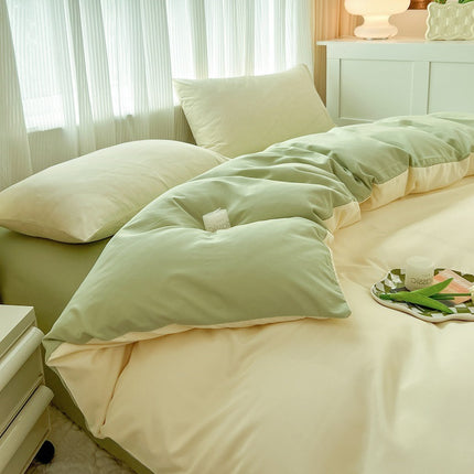 Effenkleur Vierstukstel Eenvoudige Gewaste Skurflappie Duvet Oortreksel
