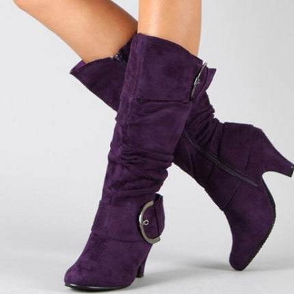 Fashion Brushed Velvet Spring And Autumn Women's Boots