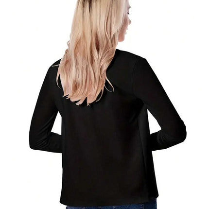 A Solid-colored Long-sleeved Coat For Ladies