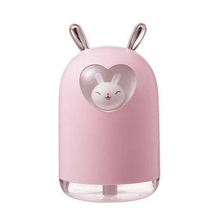 Pragtige Konyn Lugbevogtiger 300ML Oulike Troeteldier Ultrasoniese Koele Mis Aroma Olieverspreider Romantiese Kleur LED Lamp USB Bevogtiger
