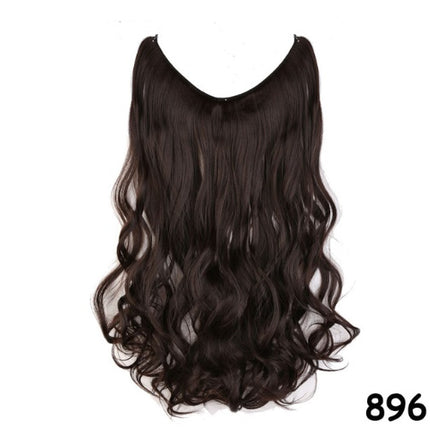 S-noilite 20 inches Invisible Wire No Clips in Hair Extensions Secret Fish Line Hairpieces Silky Straight Synthetic
