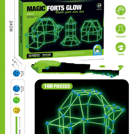 Fort Building Kit Construction Blocks Set Kids Toy Tents Fortress Builder Castles Tunnels Diy 3d Play House For Children Gift