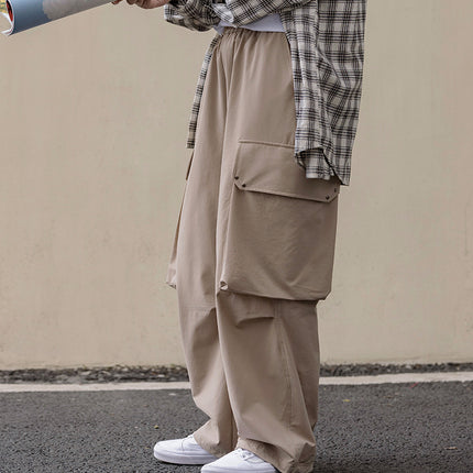 Vintage Men's And Women's Drawstring Leggings With Large Pockets