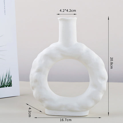 Ins Plain Ceramic Vase Decoration Special Shaped Living Room Home
