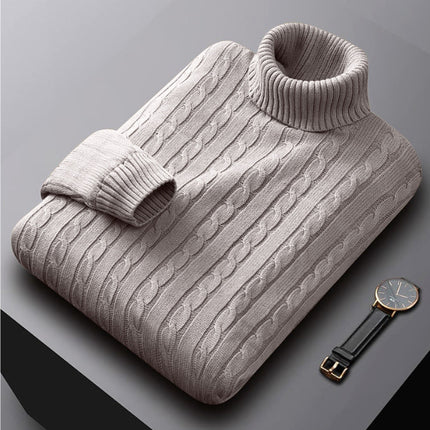Men's Turtleneck Sweater Fleece-lined Thickened
