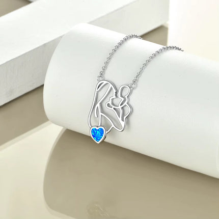 S925 Silver Mothers Day Heart-shaped Hollow All-Match Parent-Child Necklace