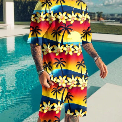 Digital Printing Men's T-shirt Sports Suit