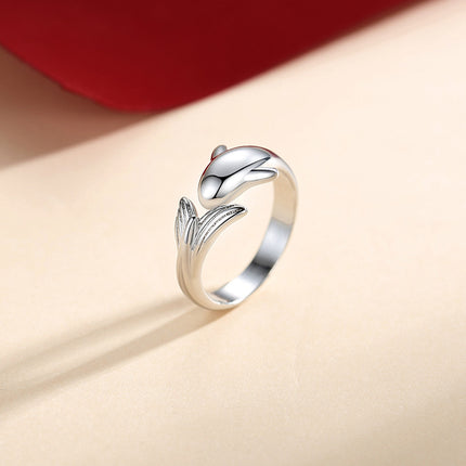 Eenvoudige Diamant Ingelêde Klein Viskie Paarring