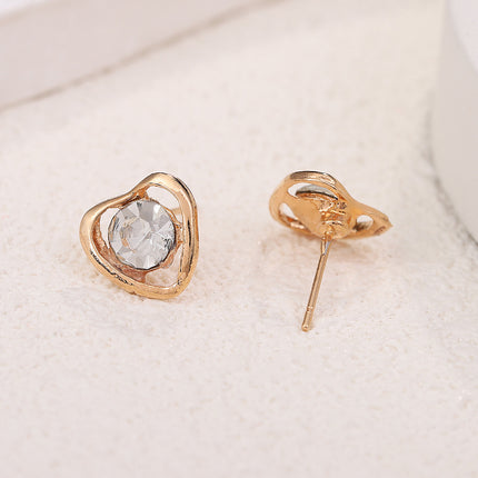 Kristalhart-sieradestel in Europese en Amerikaanse styl - halssnoer, oorbelle, ring en armband (vierdelige stel)