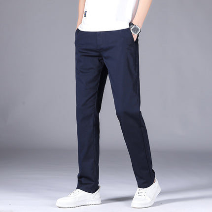 Summer Business Straight Men's High Waist Plus Size Loose Thin Trousers Breathable