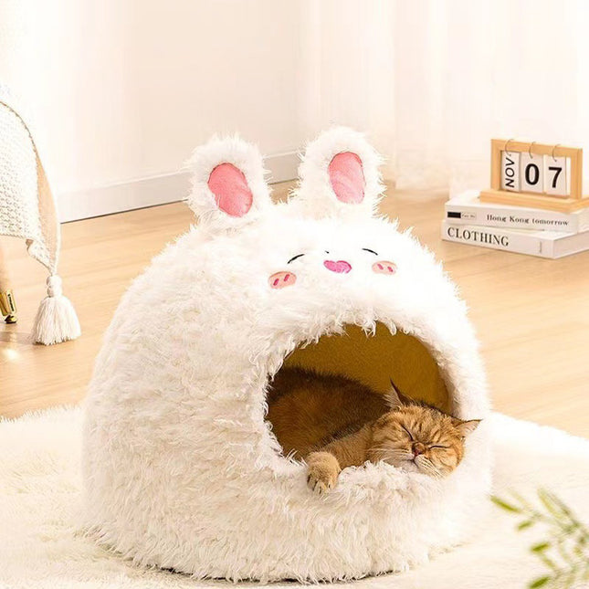 Pet Cat Litter Semi-enclosed Cat Litter Kennel Winter Warm Yurt Cat Tent Nest