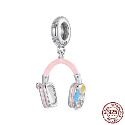 S925 Sterling Silwer Oorspronklike Oorfoonhangertjie Diy Krale
