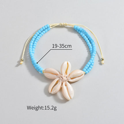 Boheemse Styl Natuurlike Skulp Enkelarmband Vir Vakansievoorkoms