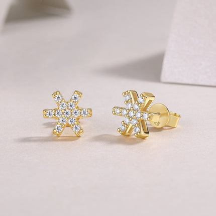 Frost Feather - Premium Moissanite Luxury Fashion Light Luxury Jewelry Stud Earrings S925 Silver Electroplated Gold