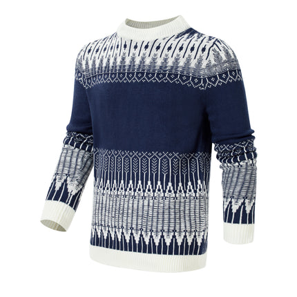 Men's Knitted Sweater Fashion Long-sleeved Pullover Tops Fall And Winter Clothing