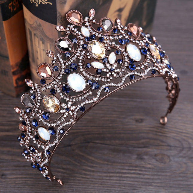 Vintage Elegante Saffier En Diamant Bruidskroon Tiara