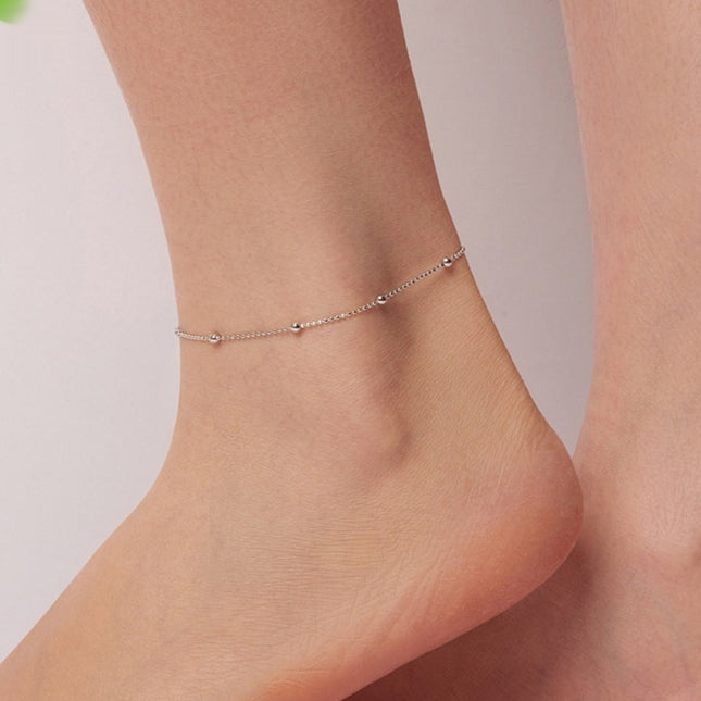 Silwer Ziyun Nuwe Eenvoudige Suiwer Silwer Kraleketting Enkelband Vir Vroue