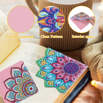 8 Stuks PU Leer Handgemaakte Vasplak Kristalle Mandala Hoekmerk
