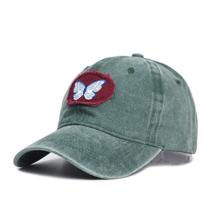 Hat Retro Washed Old Embroidered Peaked Cap