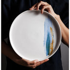 White blue color / 10inch shallow dish