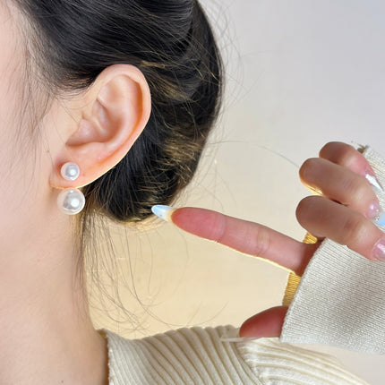 Pearl Dual-wear Special-interest Design 925 Silver Stud Earrings