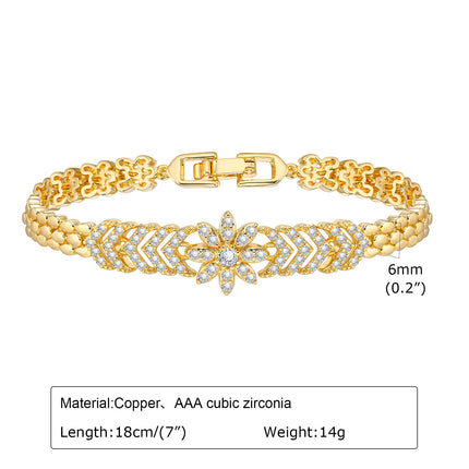 Dames Sirkoon Blom Hartvormige Ronde Armband