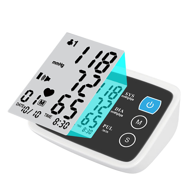 Digitale Arm Bloeddruk Toetsstel Manchet Sensor Monitor BP Outomatiese Druk Tonometer Tensiemeter Hartklop Polsteller