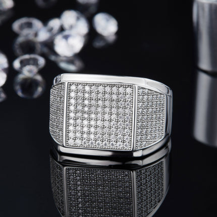 Mans Luukse En Modieuse Ligte Luukse Juweliersware Silwerring S925 Versilwerde Platinum Gestel Met Topgehalte Moissanite