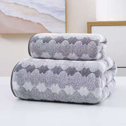 Wide Stripe Dark Stripe Coral Velvet Printing Towels Suit