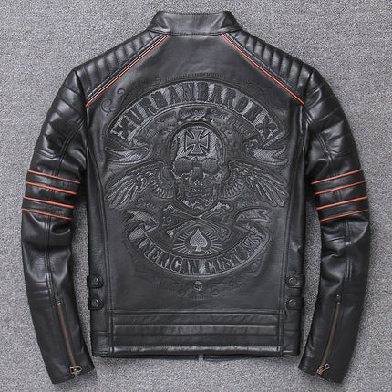 Harley Regte Leer Klere Mans Motorfiets Ry Motorfiets Klere Slank Pas