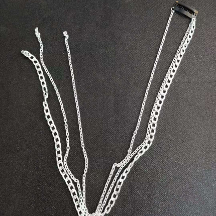Haarbyvoegsel-ketting, silwerplateerd, met kwassies, haarketting