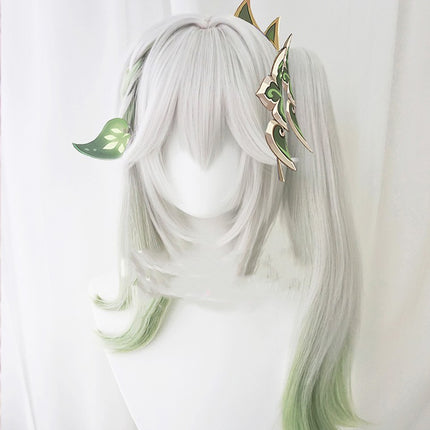 Gras Godin Nahida Gradiënt Simulasie Kopvel Enkel Poniestert Cosplay Pruik