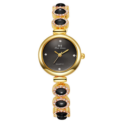 Vroue-armband Ronde Wyse Diamant Gevorderde Kwarts-horlosie