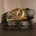 Double crocodile / Gold buckle / 110cm