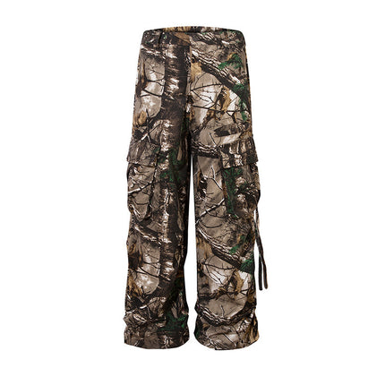 Retro Style Branches Camouflage Cargo Pants
