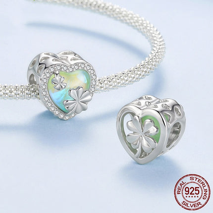Liefde Klawer S925 Silwer Krale Selfdoen Ornament Bymiddels