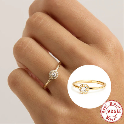 Wind Rounded Corner Moissanite-ring 18K Goud