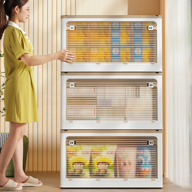 Multi-layer Large Capacity Plastic Storage Cabinet Foldableon Casters Drawer