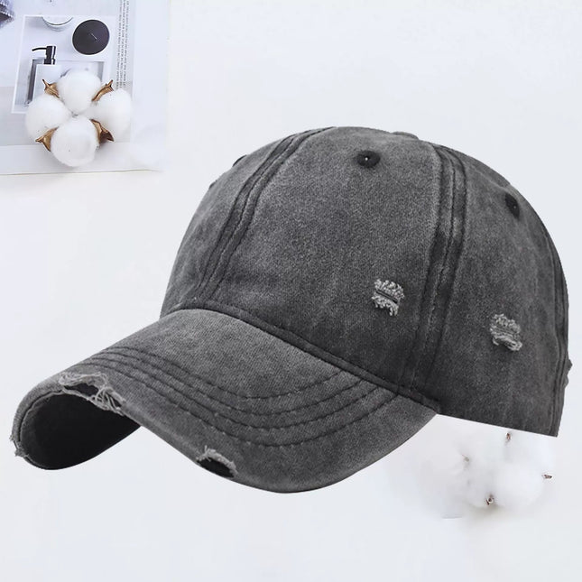 Outdoor Embroidered Printed Washed Hole Baseball Cap