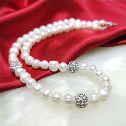 8-9mm Pêrel Halssnoer Armbandstel