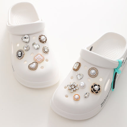 Jeans Knoopsgat Skoene Selfdoen-Bykomstighede Helder Kristal Klassieke Styl Ornament-Bykomstighede Bo-ste Krale Blom