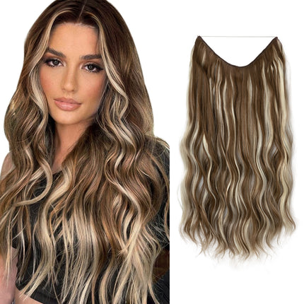 European And American Style Women Corn Curler Fishing Thread Long Curly Hair  Wig
